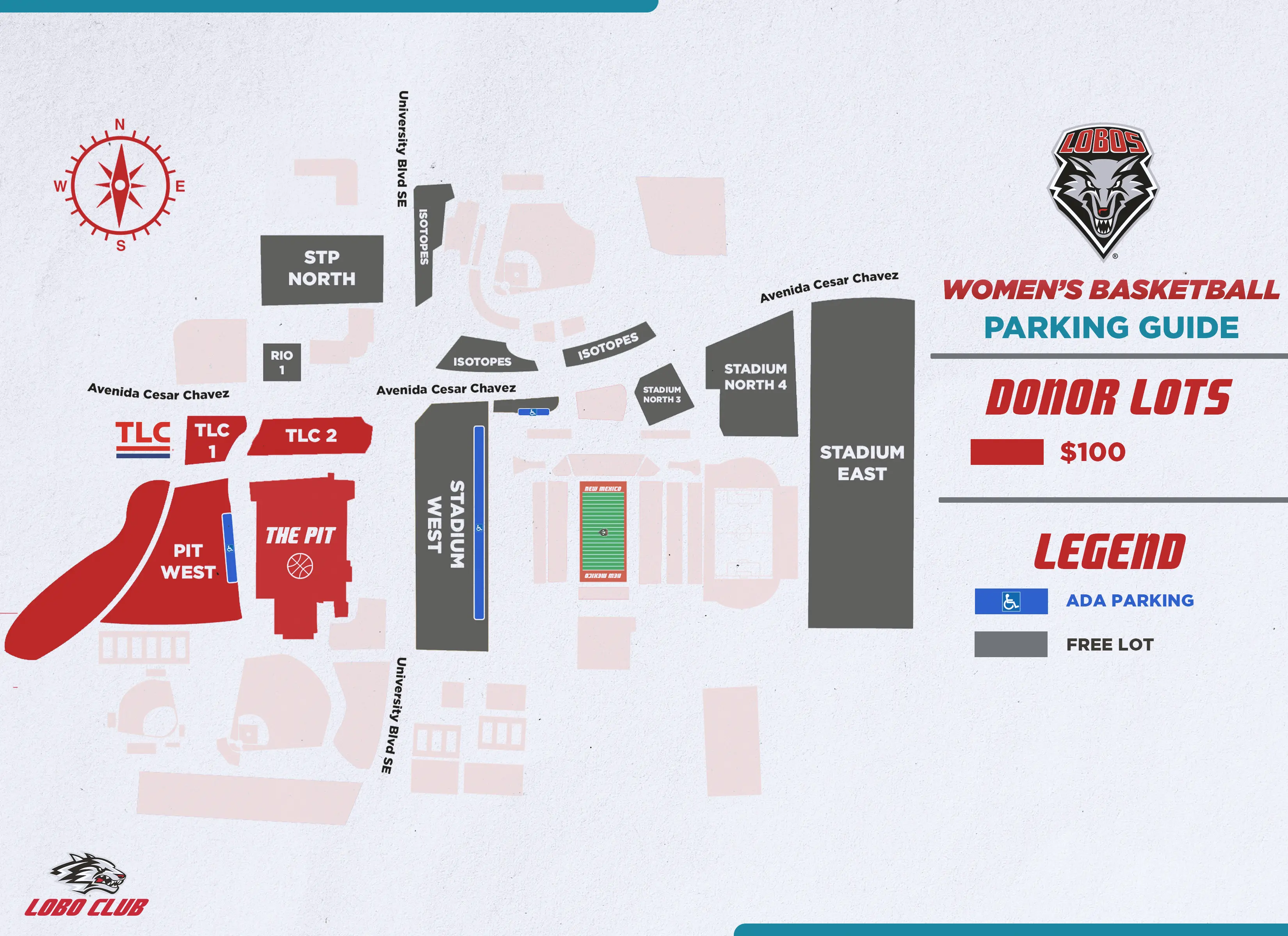 Women's Basketball Parking Map